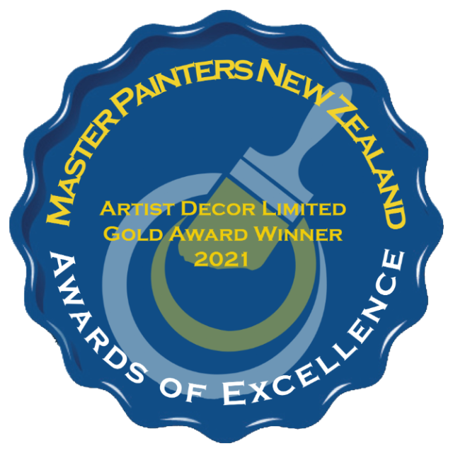 Master Painters New Zealand Awards of Excellence 2021, Gold Award winner, Artist D&eacute;cor Limited
